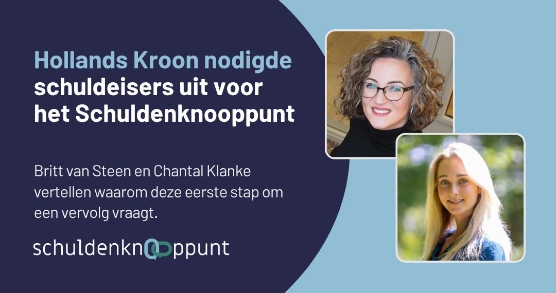 Hollands Kroon nodigde schuldeisers uit voor het Schuldenknooppunt. Op de foto een portret van Britt van Steen en Chantal Klanke